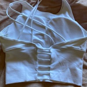 White cropped athletic top